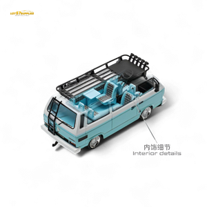 (Pre-Order) Mortal VW T3 Lowrider Van - Tiff Blue + White Double Color 1:64