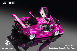 (Pre-Order) Topart LBWK Countach - Flash Pink White 1:64