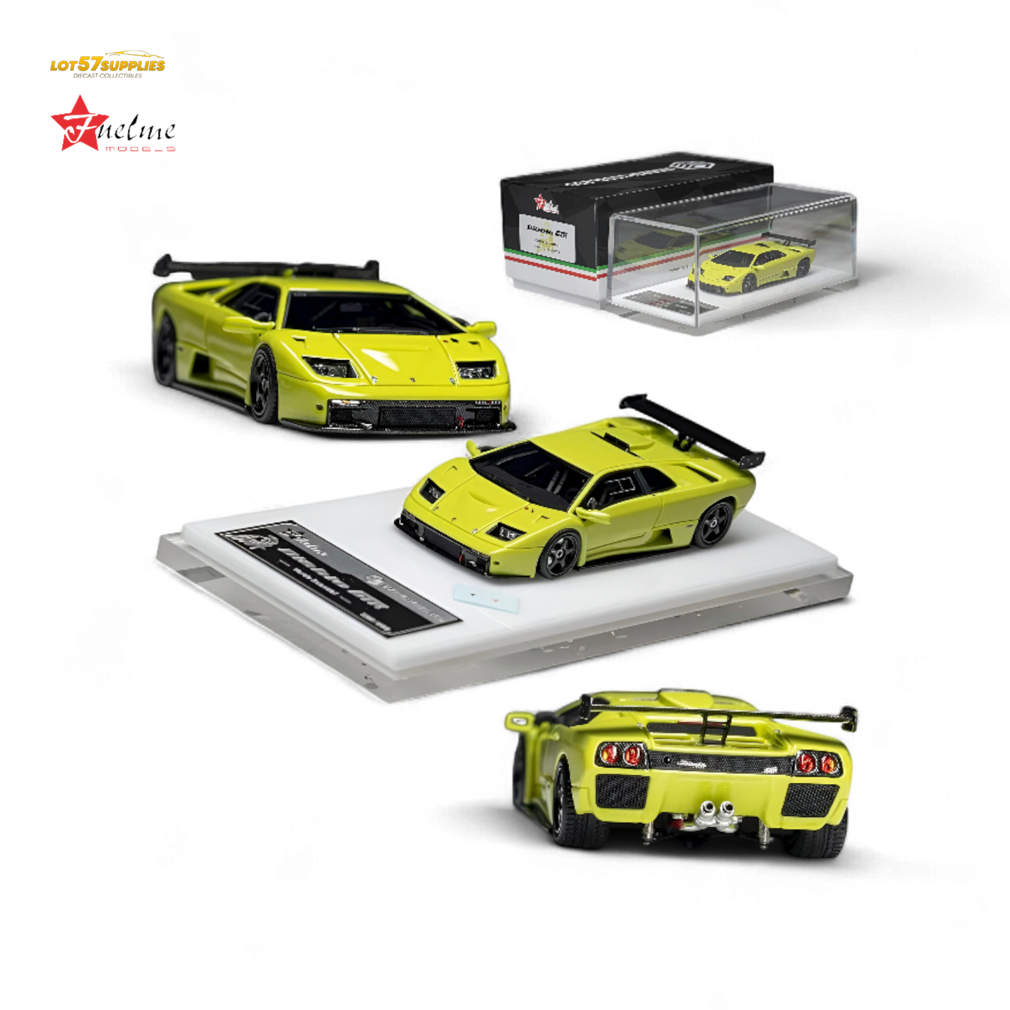 #142/299 - Fuelme Lamborghini Diablo GTR - Verde Scandal 1:64 Resin