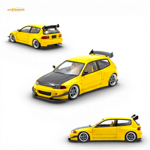(Pre-Order) YM Model Pandem Honda Civic EG4 K20 - Yellow Carbon Cover 1:64