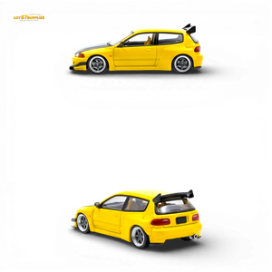 (Pre-Order) YM Model Pandem Honda Civic EG4 K20 - Yellow Carbon Cover 1:64