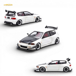 YM Model Honda Civic EG4 White Carbon 1:64 Diecast Model