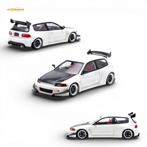 YM Model Honda Civic EG4 White Carbon 1:64 Diecast Model