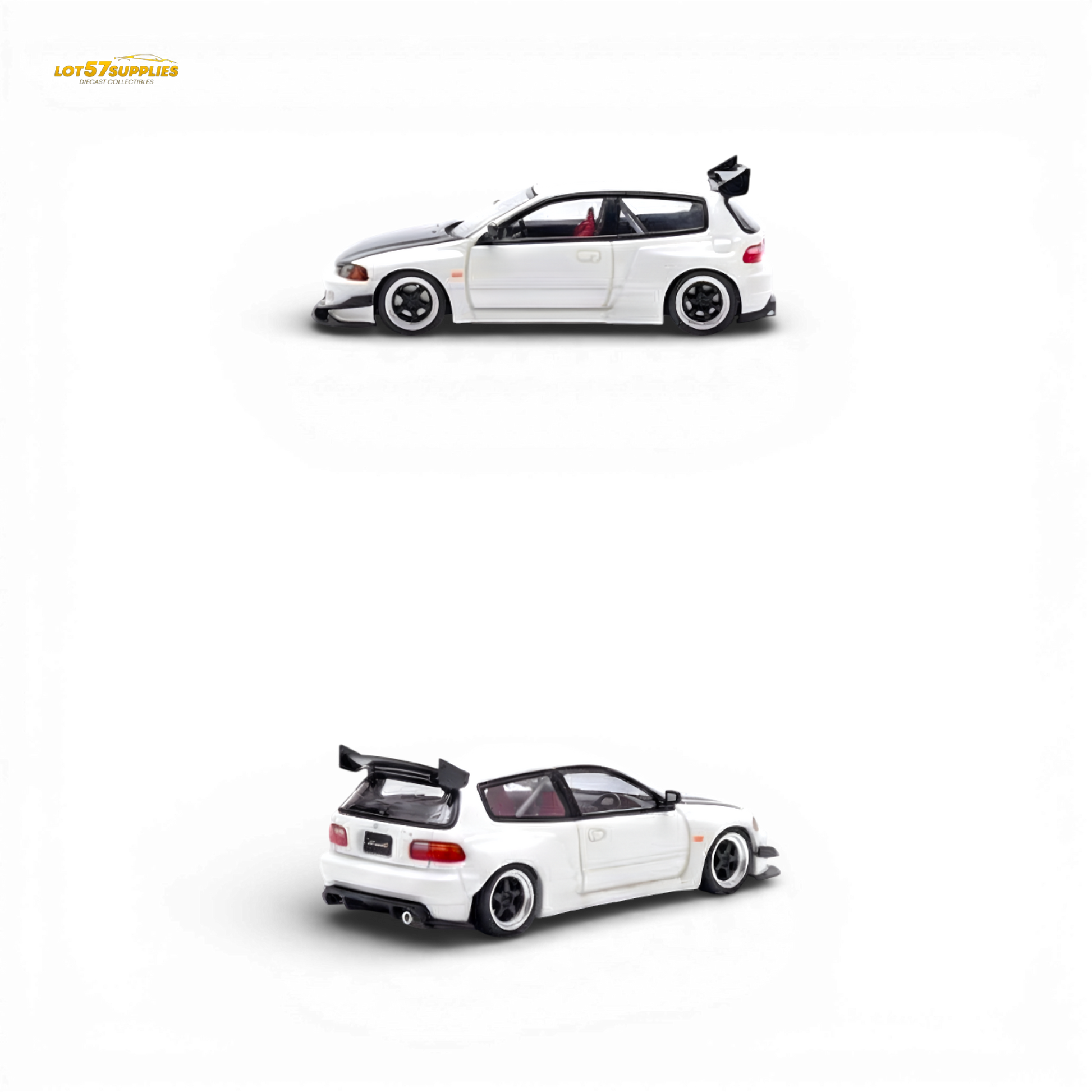 YM Model Honda Civic EG4 White Carbon 1:64 Diecast Model