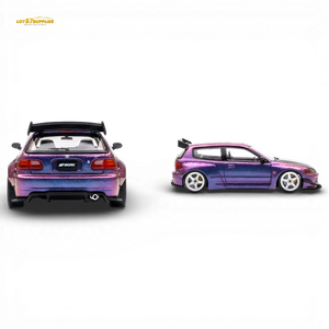 (Pre-Order) YM Model Pandem Honda Civic EG4 K20 - Chameleon Carbon Cover 1:64