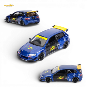 ET Model Honda Civic EG6 Rocket Bunny Sunoco 1:64 Scale Diecast Model Multi Angle View