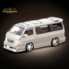 Tarmac Works Toyota Hiace Wagon Custom in Silver/Brown 1:64