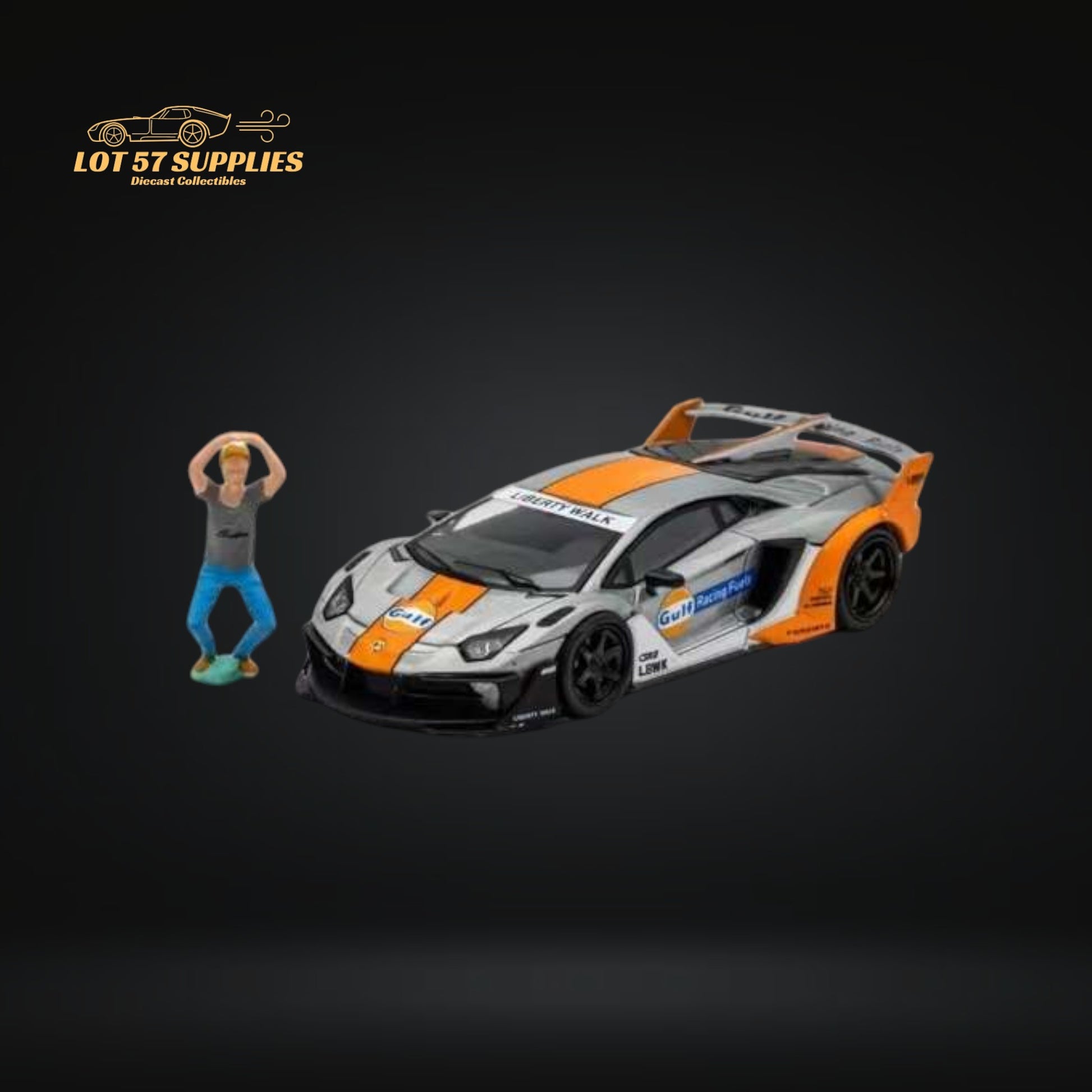Star Model 1:64 Lamborghini Aventador LBWK LP700-4 GT EVO Gulf Raw With Figure 1:64 Limited to 499 Pcs