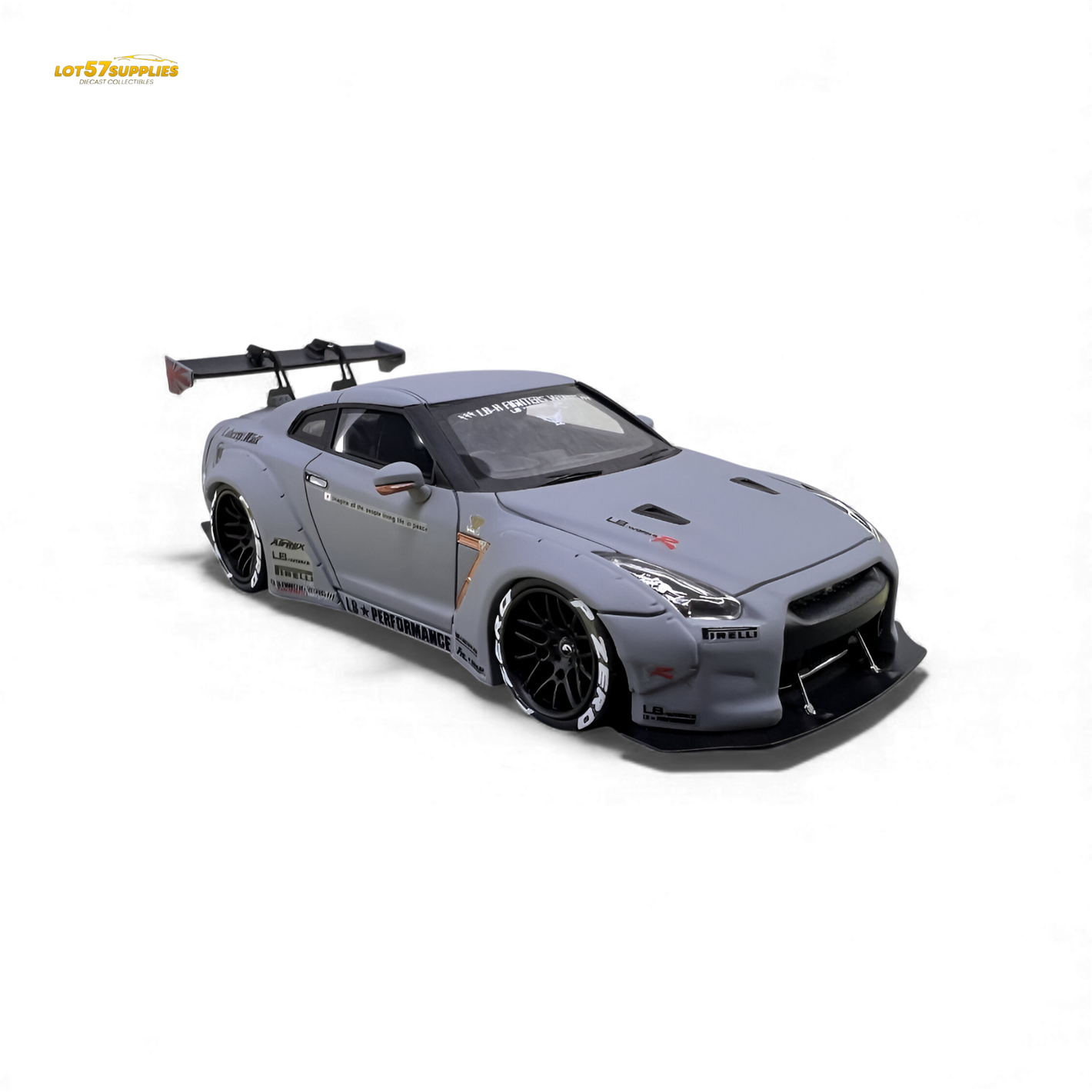 Error404 Nissan Skyline GT-R R35 Fighter Grey 1:64 Diecast Model