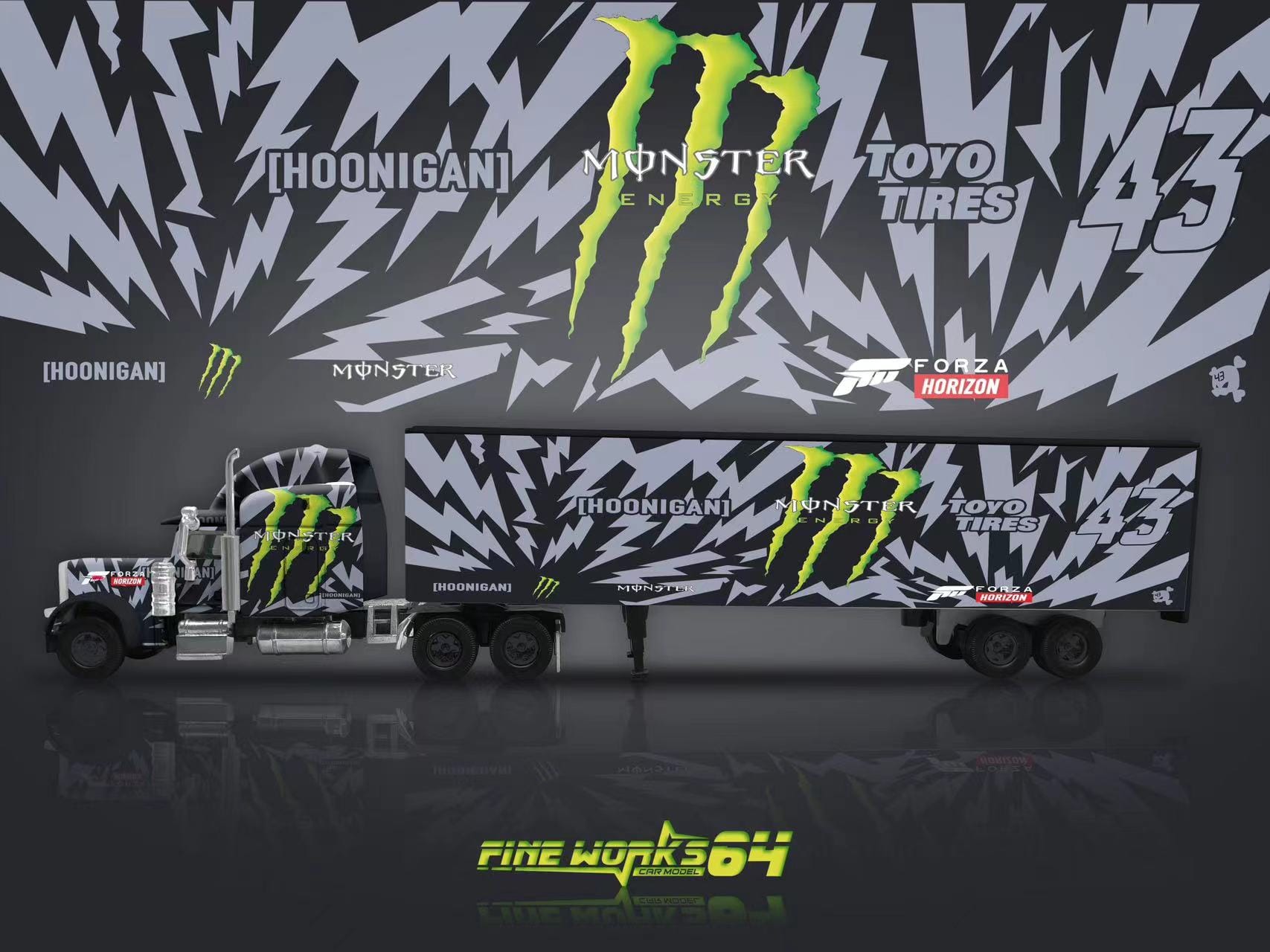 Fine Works64 Peter Bildt V8 Semi-Trailer Monster Livery 1:64Fine Works64 Peter Bildt V8 Semi-Trailer Green Grey Livery 1:64