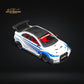 CM Model Mitsubishi Evolution X Varis White Blue Stripes 1:64 CM64-EVOX-09