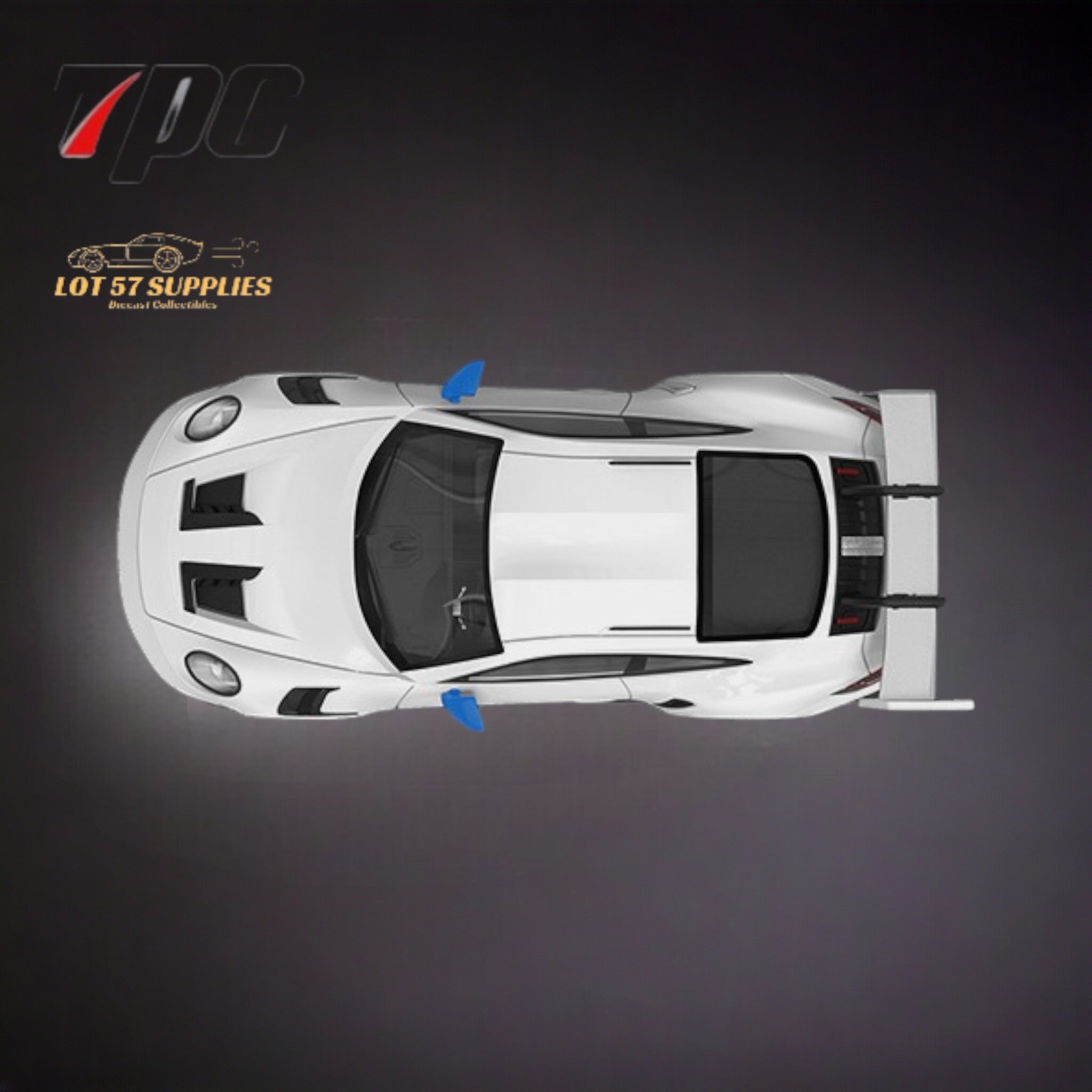 TPC Porsche 911 992 GT3 RS White With Blue Wheels Ordinary Version 1:6
