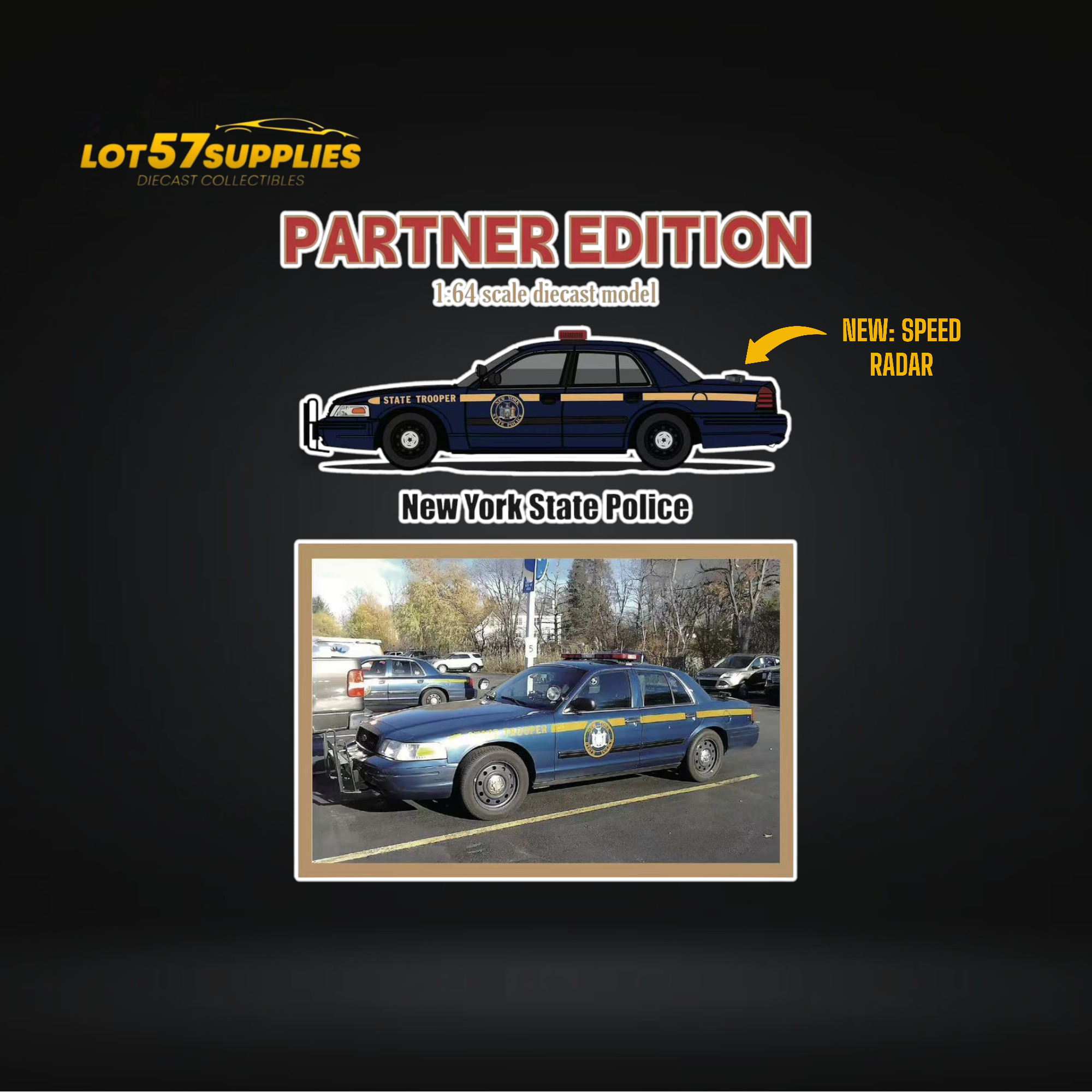 (PreOrder) Rollin Ford Crown Victoria New York State Police Car 164