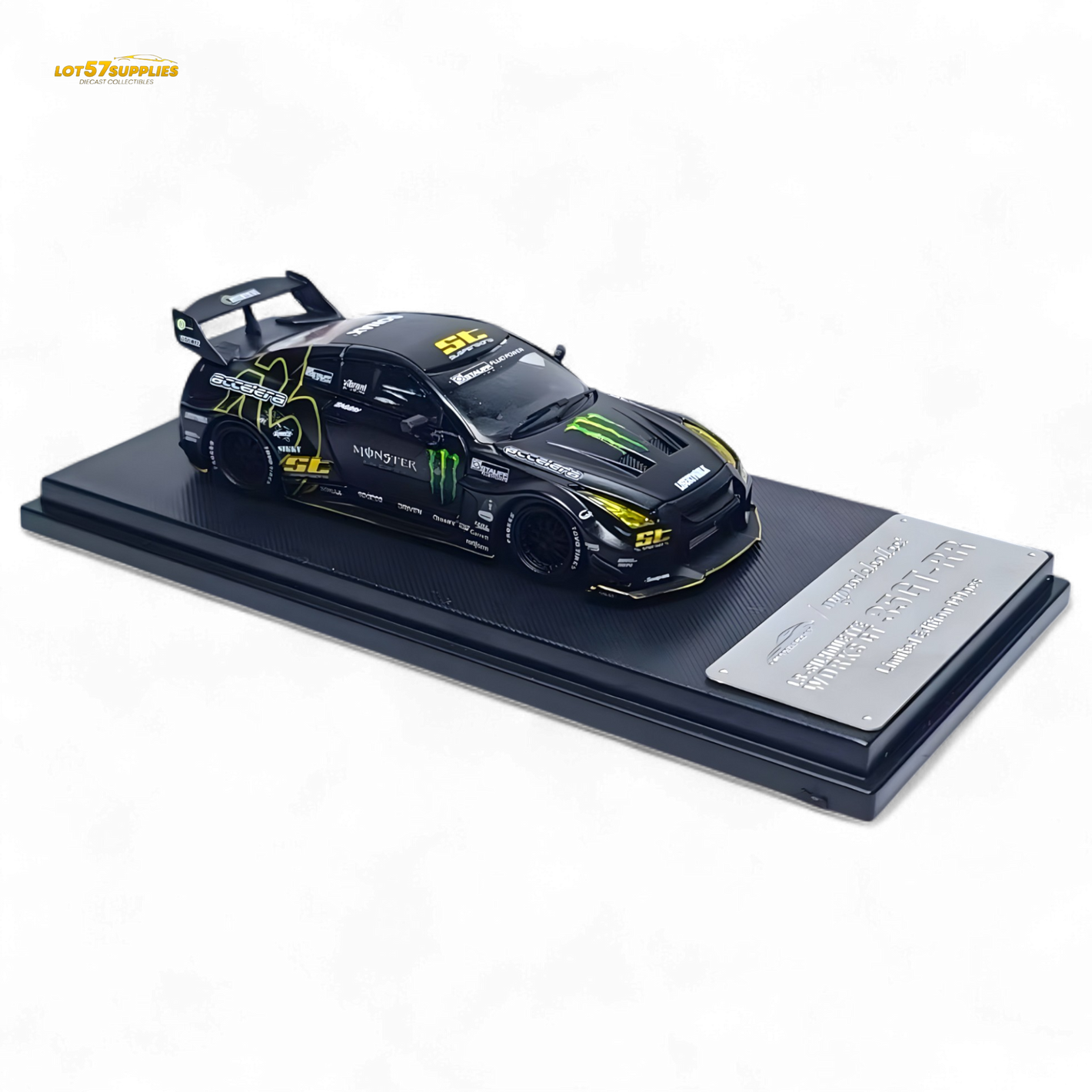 MC Nissan Skyline R35 GTR GT Matte Black Monster 1:64 Diecast Model