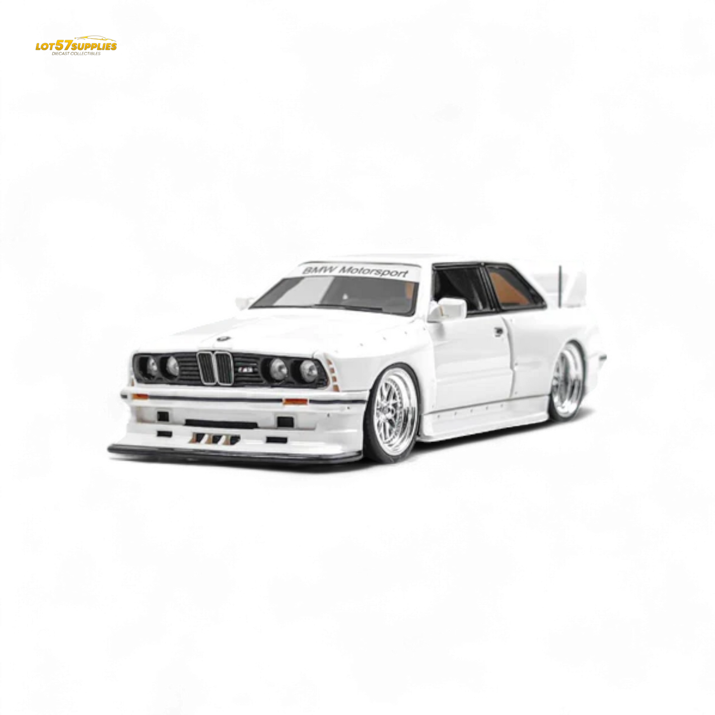 NA BMW E30 Wide-Body Resin Model White 1:64