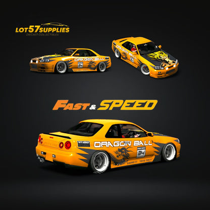 (Pre-Order) Fast Speed Skyline R34 GT-R - Orange 1:64