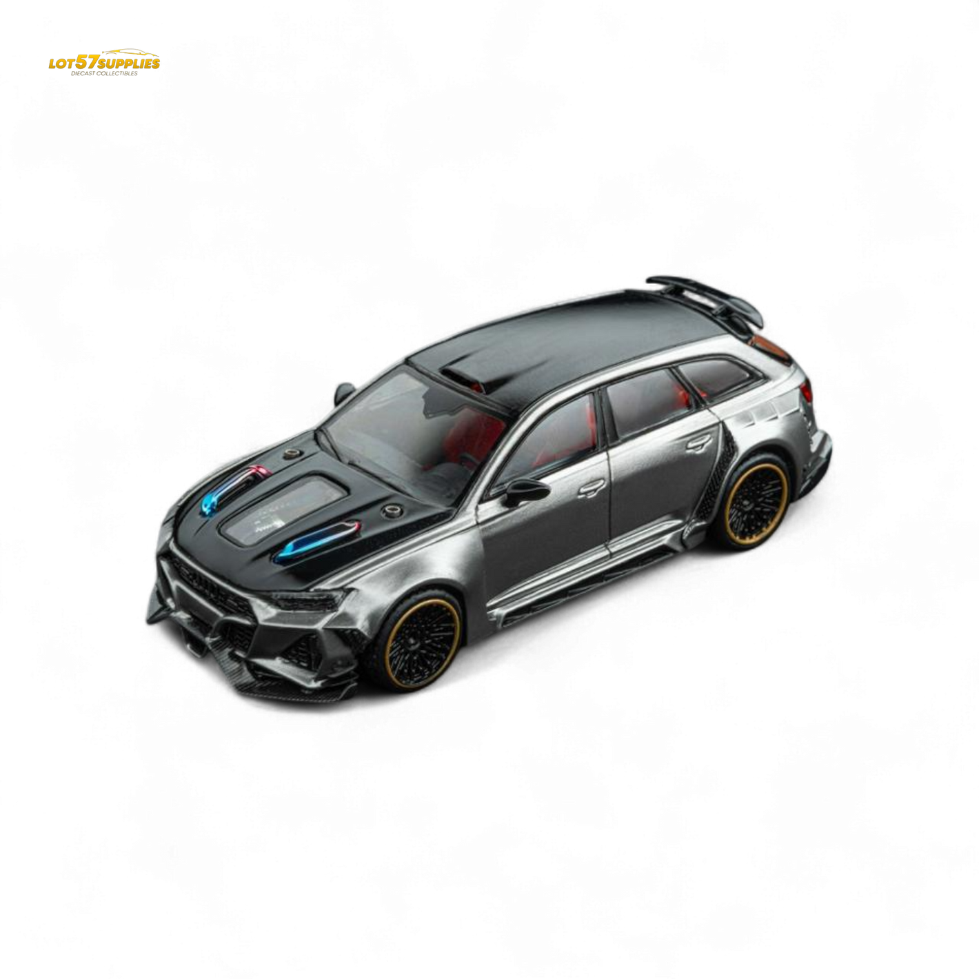 Model car of a sports wagon on a white background