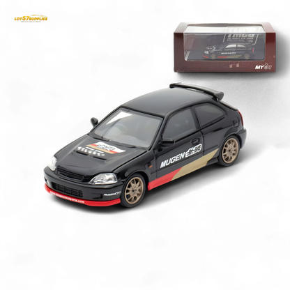 Model car with 'Mugen' branding on a white background