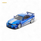 Fast Speed Skyline GT-R R34 Nismo Z-Tune - Blue with Silver Stripes 1:64