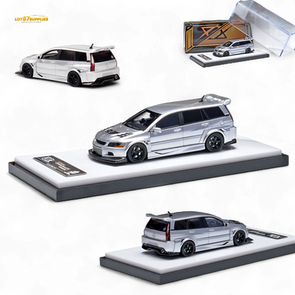 Error404 Mitsubishi Lancer EVO 9 IX Wagon - Glossy Silver 1:64
