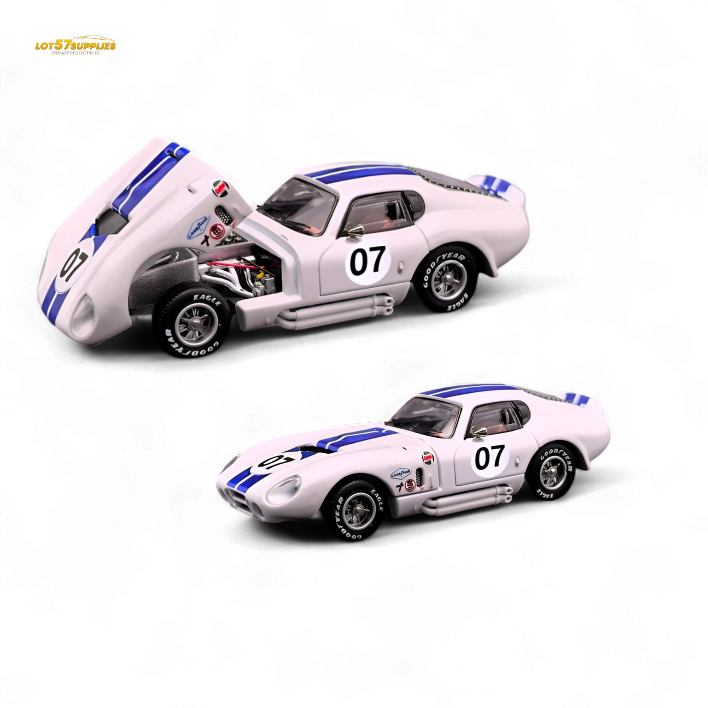 Fine Works64 Shelby Daytona - White with Blue Stripes 1:64