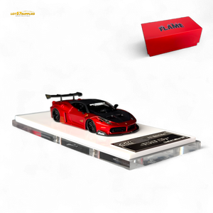 Flame Supercar LB458GT LB Wide-Body - Metallic Red 1:64 Resin