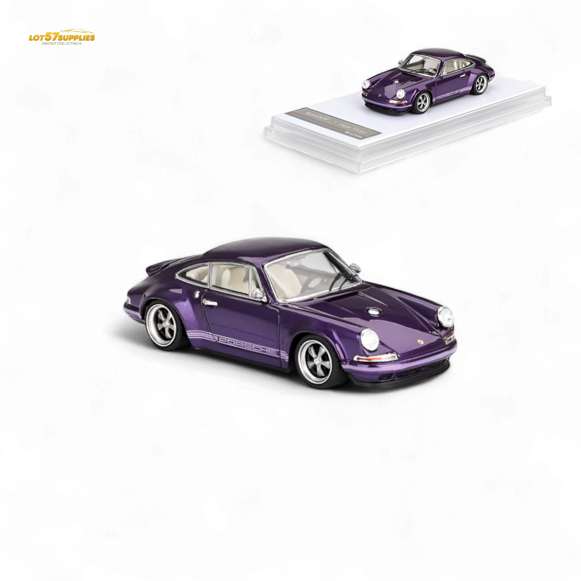 Purple model car on a white background