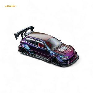 (Pre-Order) DCM Kevmannz 1996 EG6 Hatchback Black Wheels - Chameleon - Short Spoiler 1:64