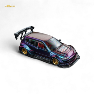 (Pre-Order) DCM Kevmannz 1996 EG6 Hatchback Gold Wheels - Chameleon - Long Spoiler 1:64