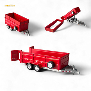 GL Diecast Dump Trailer – Double Axle, Red Tilting Bed & Removable Frame 1:64 Scale