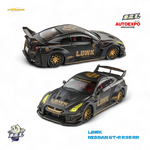 Black and gold model car with 'LBWK' branding on a white background