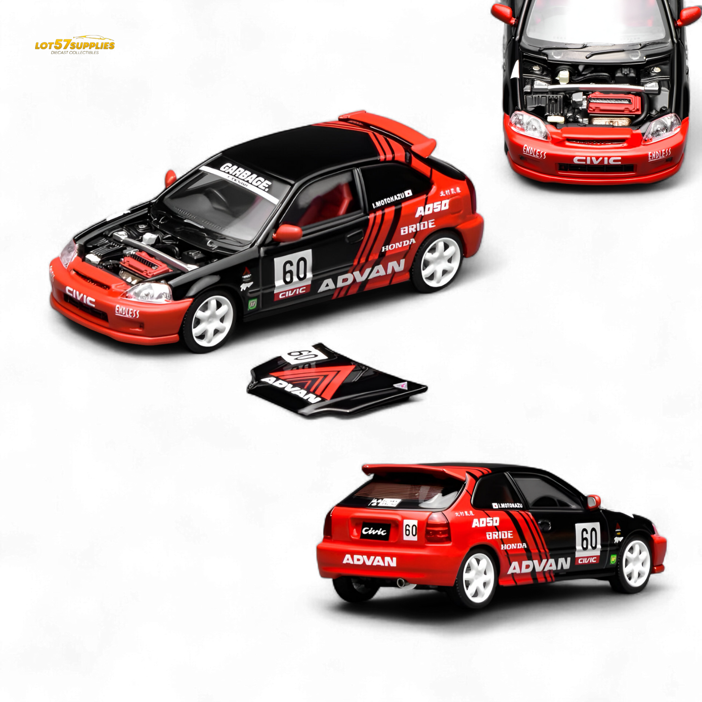 (Pre-Order) Motorhelix Honda Civic Type R (EK9) - Advan Livery 1:64