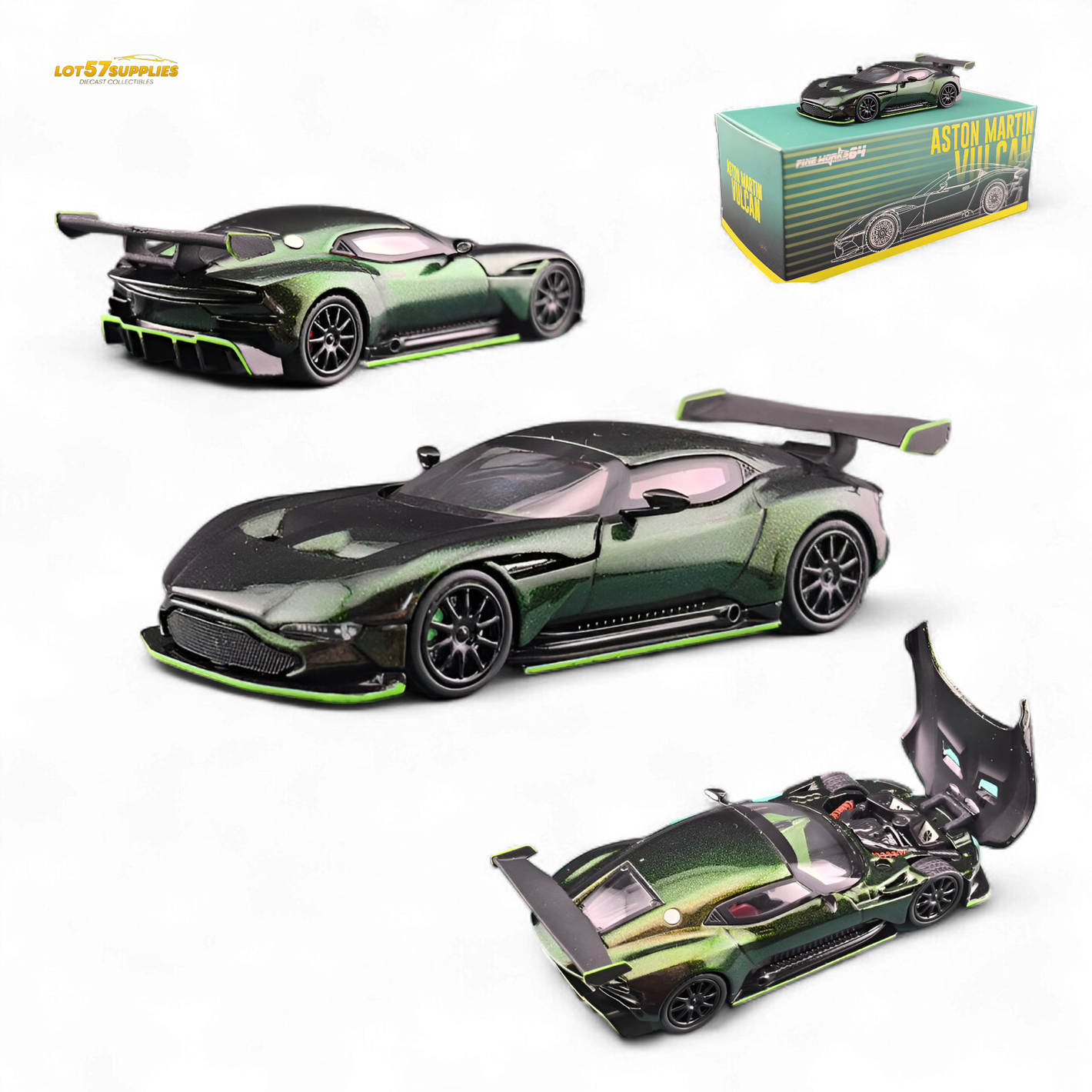 (Pre-Order) Fine Works64 Aston Martin Vulcan - Chameleon Green (2025 Foshan Convention and Exhibition) 1:64