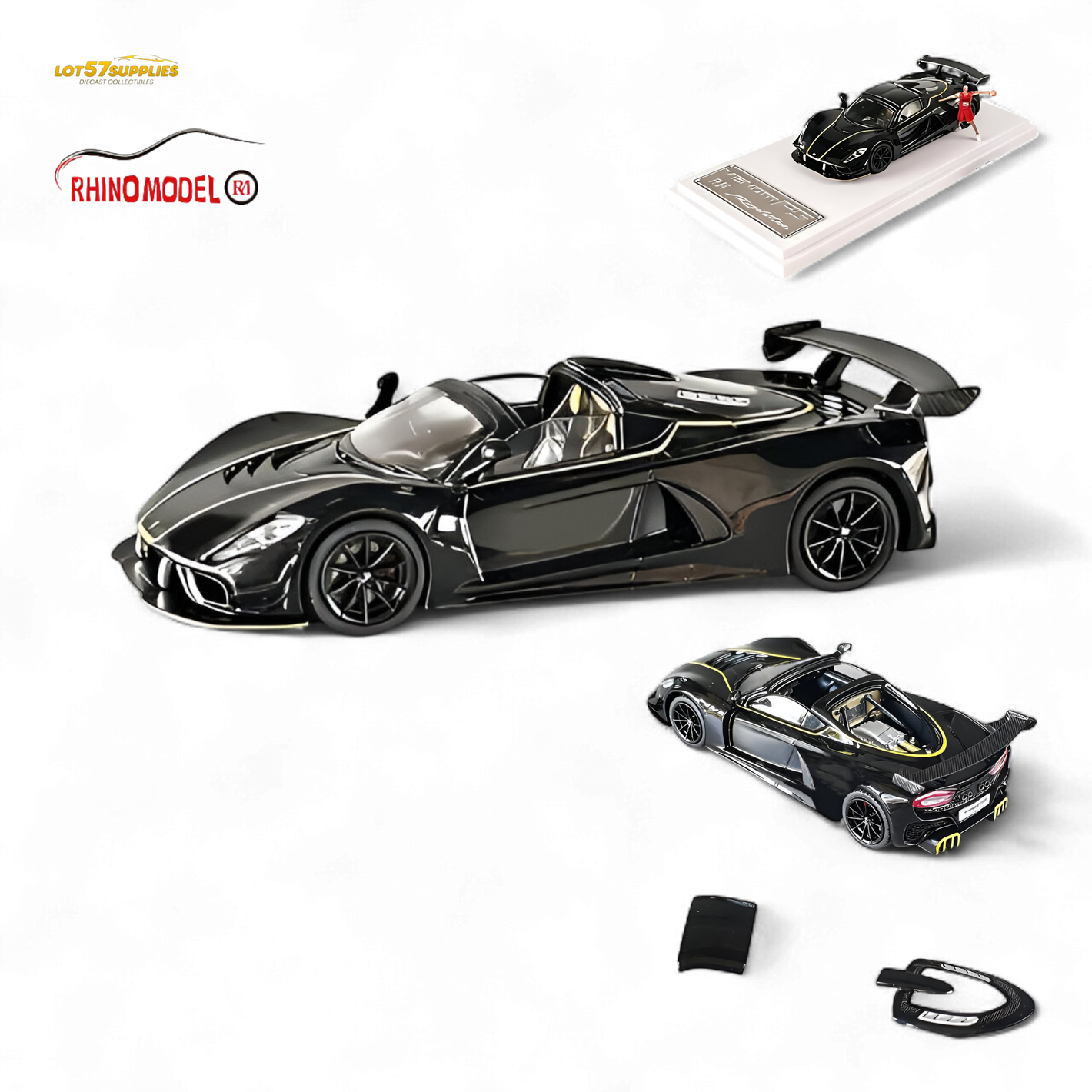 (Pre-Order) Rhino Model RM Hennessey Venom F5 - Black 1:64