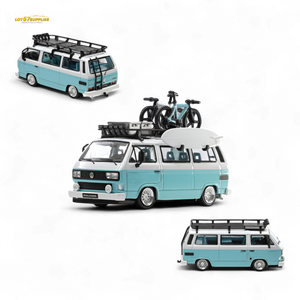 (Pre-Order) Mortal VW T3 Lowrider Van - Tiff Blue + White Double Color 1:64