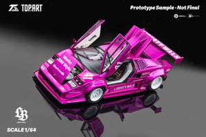 (Pre-Order) Topart LBWK Countach - Flash Pink White 1:64