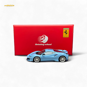 (Pre-Order) Rotating Wheel 488 Pista - Prata Blue - Foshan Show 2025 1:64