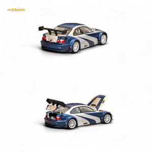 (Pre-Order) Ghost Player BMW E46 M3 GTR - Silver Blue Classic NFS Livery 1:64