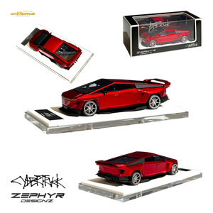 Error404 Tesla Cybertruck Custom Widebody Lowered - Metallic Red 1:64