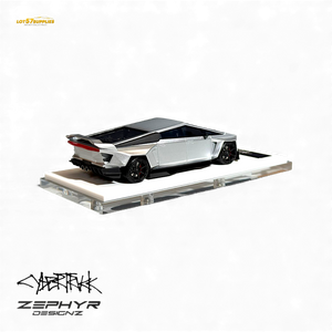Error404 Tesla Cybertruck Custom Widebody Lowered - Silver 1:64
