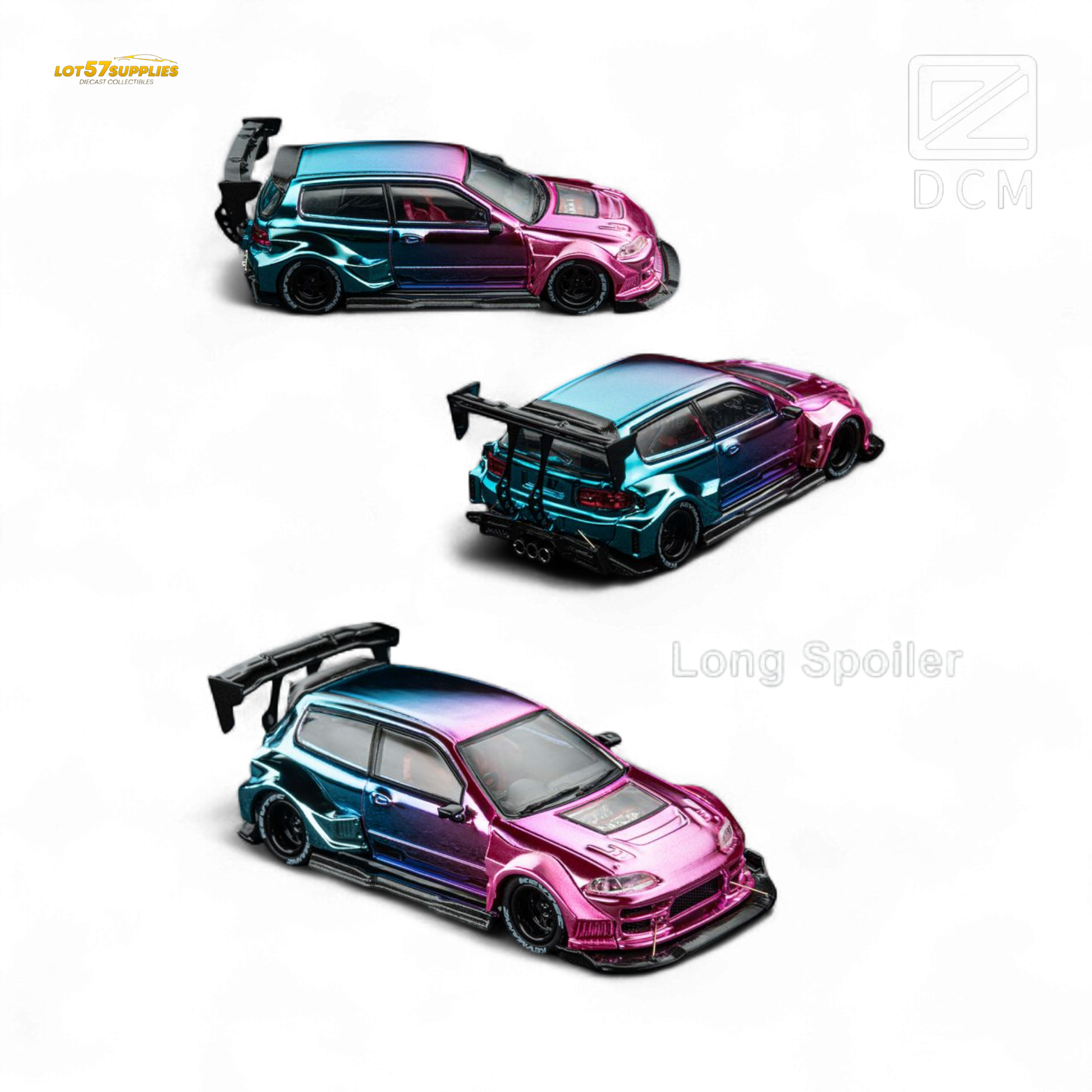 DCM 1:64 Gold CIVIC Kevmannz GT EG6 Short Widebody Model