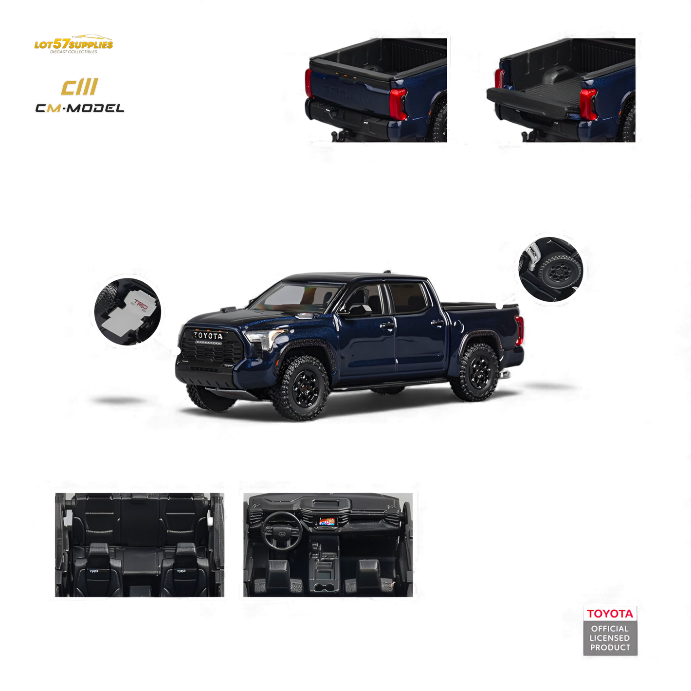 CM MODEL Toyota Tundra Metallic Blue 1:64 Diecast Model
