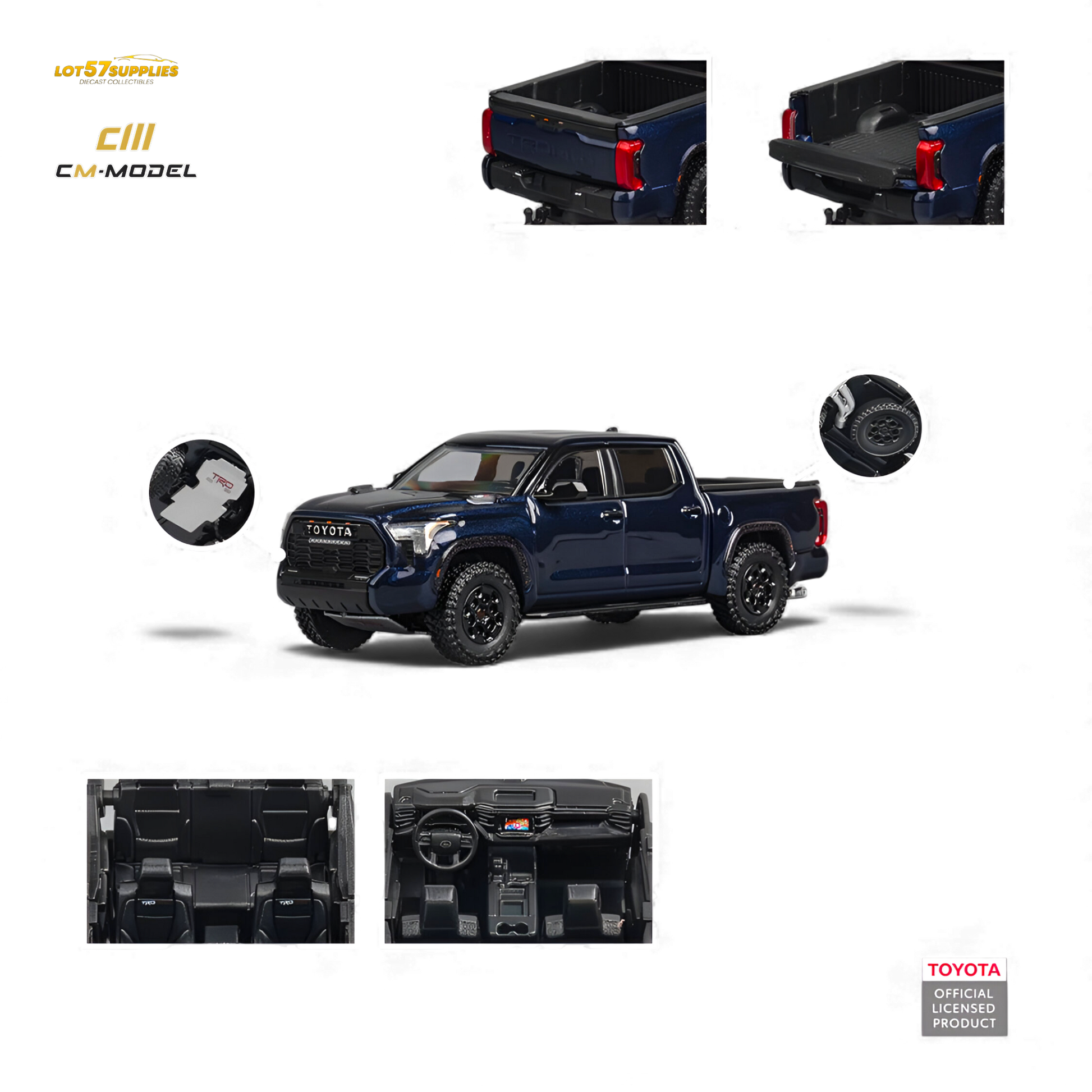 CM MODEL Toyota Tundra Metallic Blue 1:64 Diecast Model