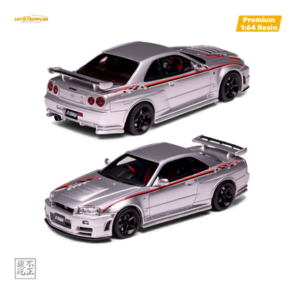 Car's Lounge Skyline GT-R R34 NISMO Z-TUNE - Nismo Edition Silver 1:64
