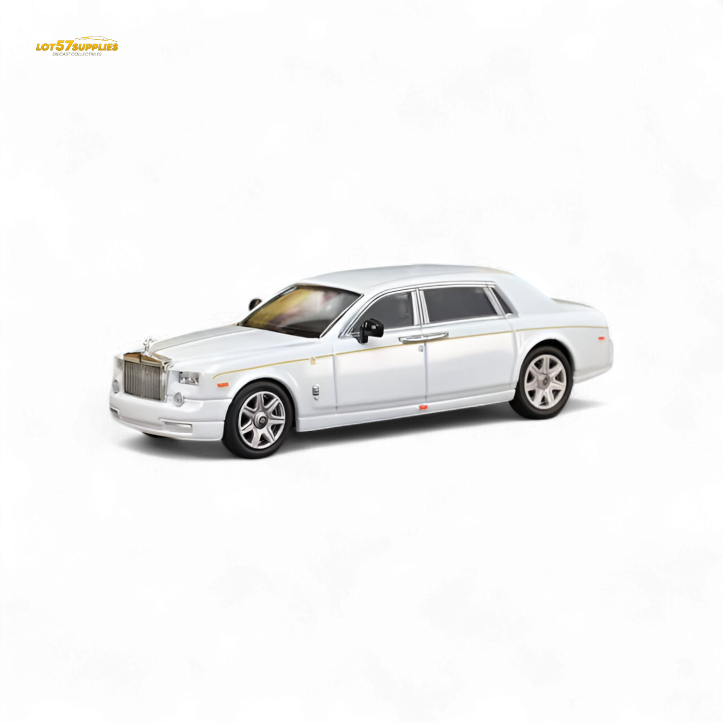 White limousine model car on a white background