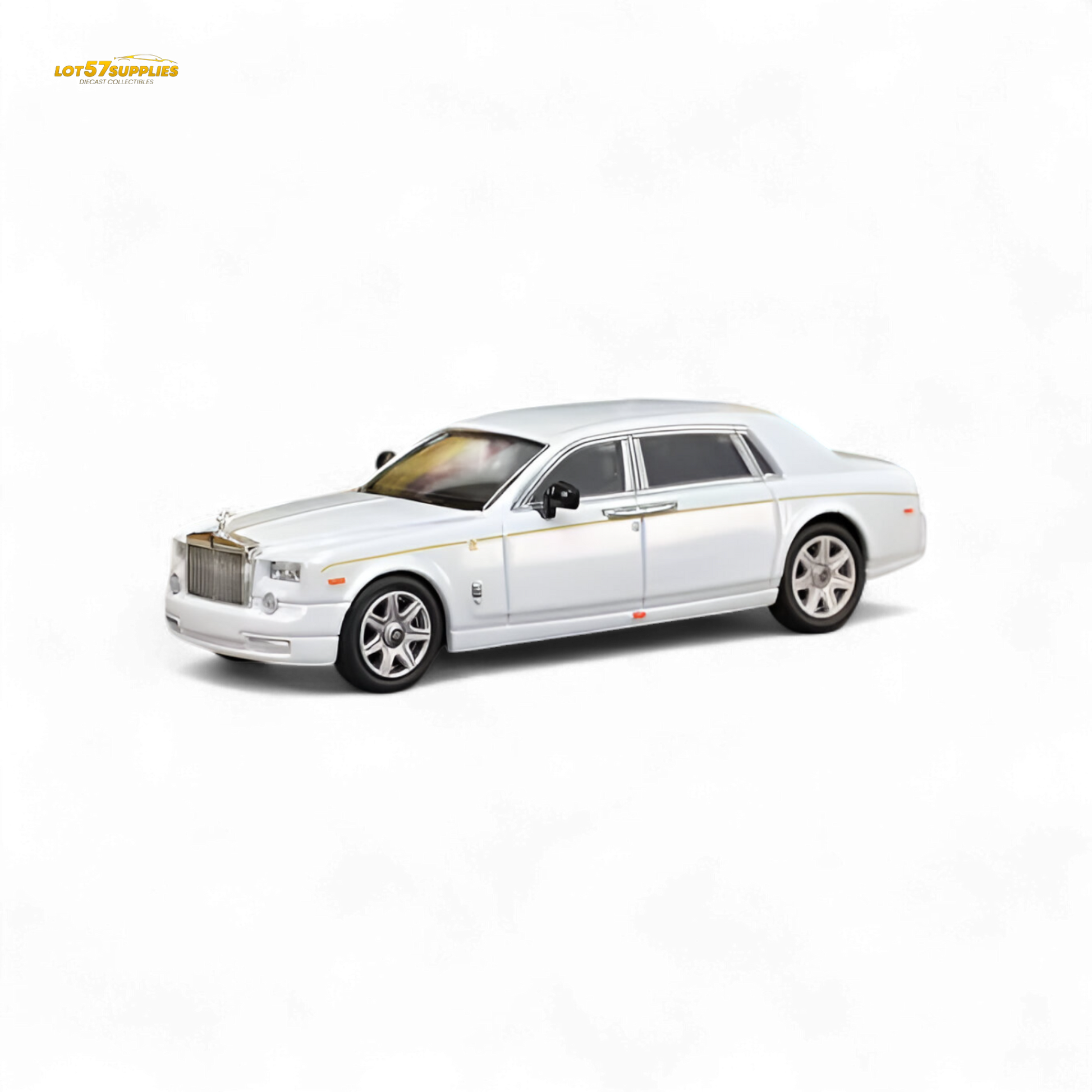 White limousine model car on a white background