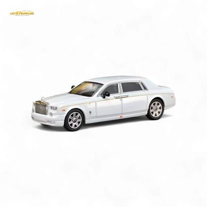 White limousine model car on a white background