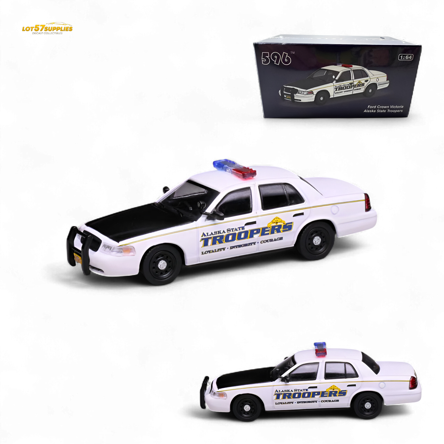 (Pre-Order) 596 Ford Crown Victoria - Alaska State Troopers 1:64