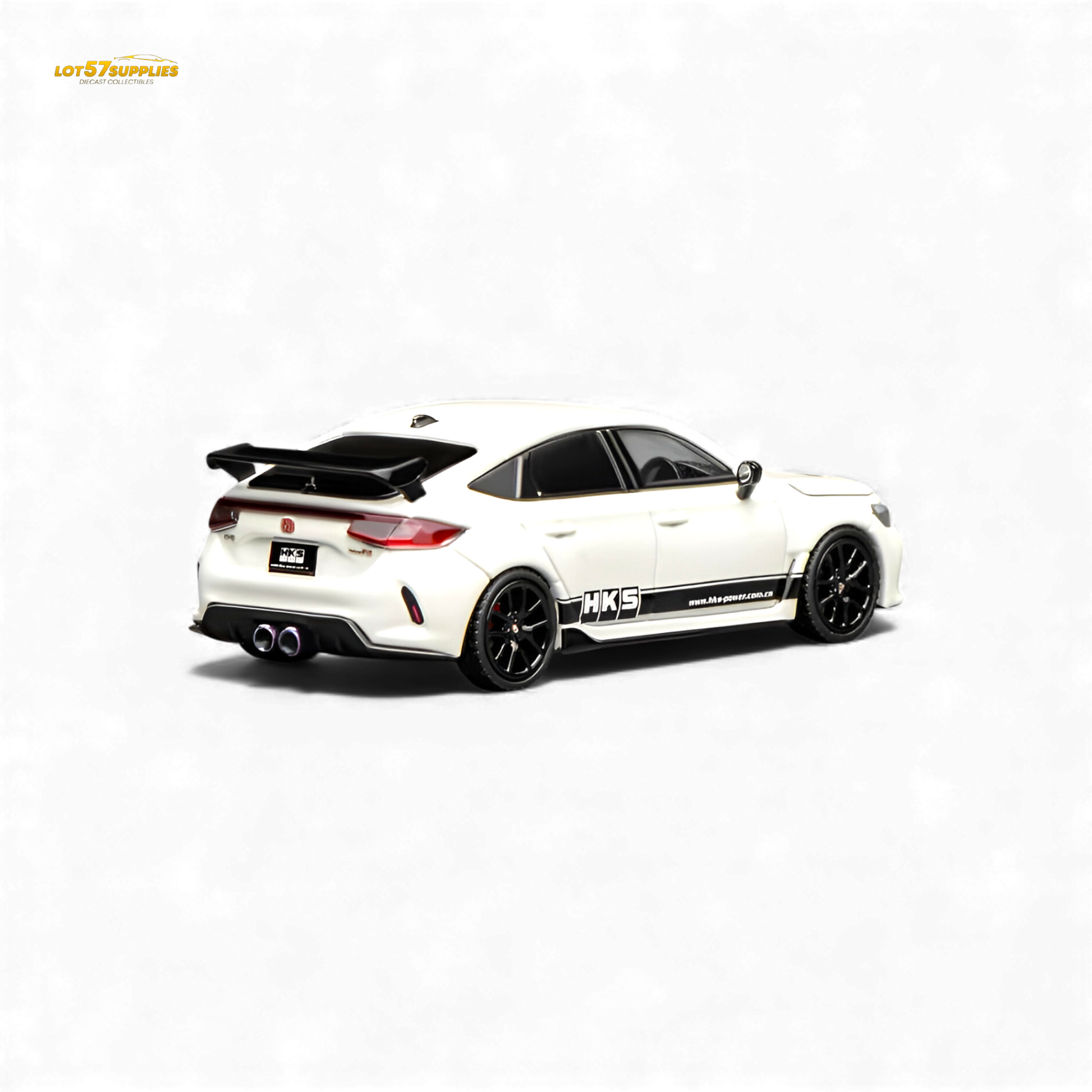 Motorhelix Honda Civic Type R FL5 HKS White 1:64 Diecast Model