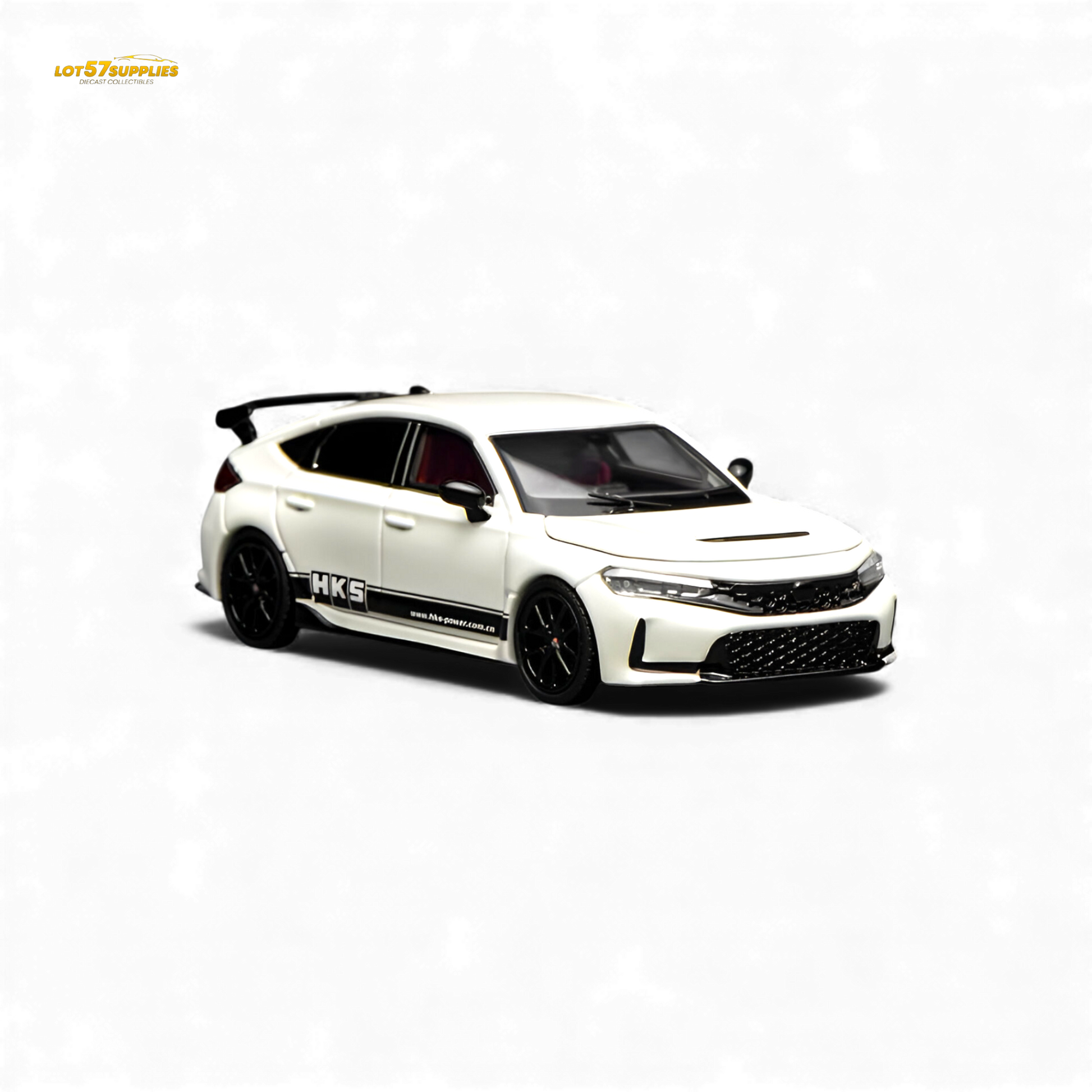Motorhelix Honda Civic Type R FL5 HKS White 1:64 Diecast Model